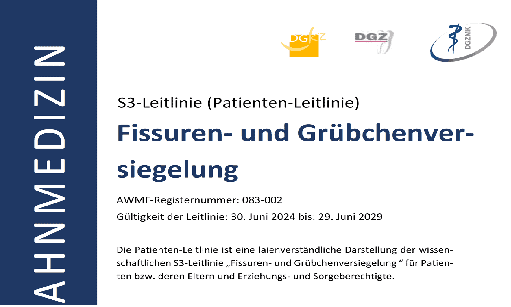 Vorschau der DGZMK-Patienten-Leitlinie zur Fissuren- und Grübchenversiegelung